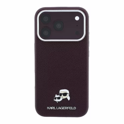 Karl Lagerfeld Pu Grained Semi Wrap K&Amp;Ch Heads MagSafe tok, Apple iPhone 18 Pro Max - Burgundy