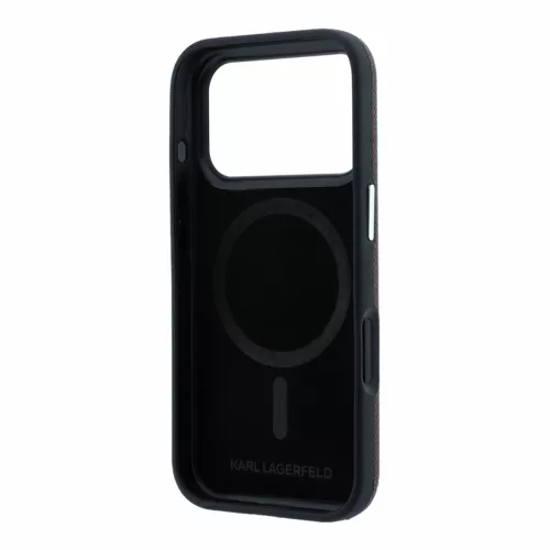 Karl Lagerfeld Pu Grained Semi Wrap K&Amp;Ch Heads MagSafe tok, Apple iPhone 18 Pro Max - Burgundy