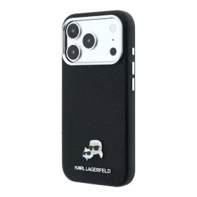   Karl Lagerfeld Pu Grained Semi Wrap K&Amp;Ch Heads MagSafe tok, Apple iPhone 18 Pro Max - fekete