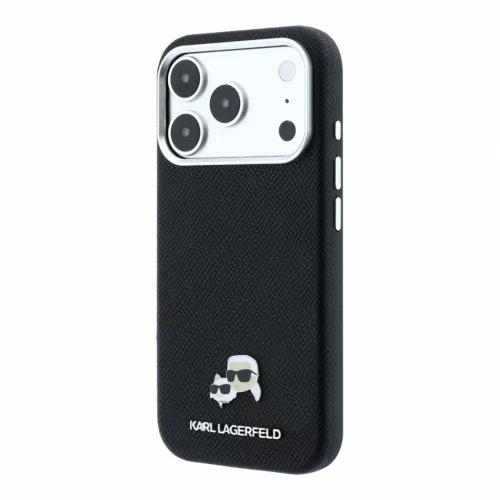 Karl Lagerfeld Pu Grained Semi Wrap K&Amp;Ch Heads MagSafe tok, Apple iPhone 18 Pro Max - fekete