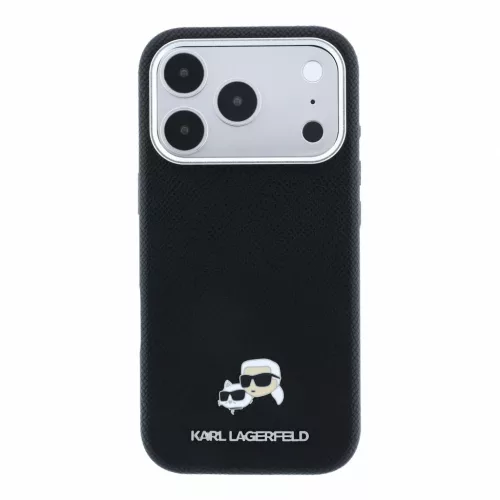 Karl Lagerfeld Pu Grained Semi Wrap K&Amp;Ch Heads MagSafe tok, Apple iPhone 18 Pro Max - fekete