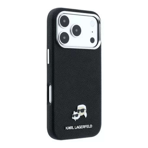 Karl Lagerfeld Pu Grained Semi Wrap K&Amp;Ch Heads MagSafe tok, Apple iPhone 18 Pro Max - fekete