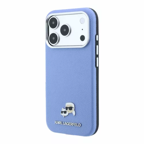 Karl Lagerfeld Pu Grained Semi Wrap K&Amp;Ch Heads MagSafe tok, Apple iPhone 18 Pro - kék