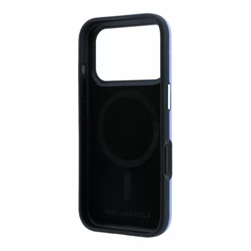 Karl Lagerfeld Pu Grained Semi Wrap K&Amp;Ch Heads MagSafe tok, Apple iPhone 18 Pro - kék