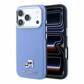   Karl Lagerfeld Pu Grained Semi Wrap K&Amp;Ch Heads MagSafe tok, Apple iPhone 18 Pro Max - kék