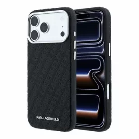   Karl Lagerfeld Pu Grained Allover Semi Wrap MagSafe tok, iPhone 18 Pro Max - fekete