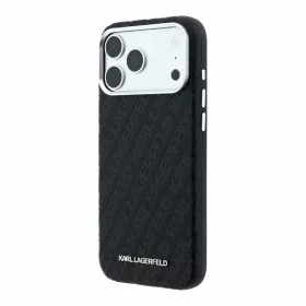   Karl Lagerfeld Pu Grained Allover Semi Wrap MagSafe tok, iPhone 18 Pro Max - fekete