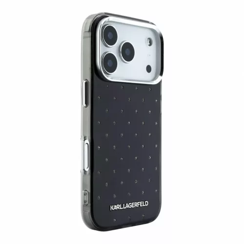 Karl Lagerfeld Iml Rhinestones Allover MagSafe tok, iPhone 18 Pro - fekete