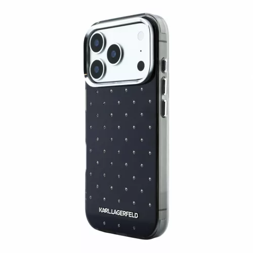 Karl Lagerfeld Iml Rhinestones Allover MagSafe tok, iPhone 18 Pro Max - fekete