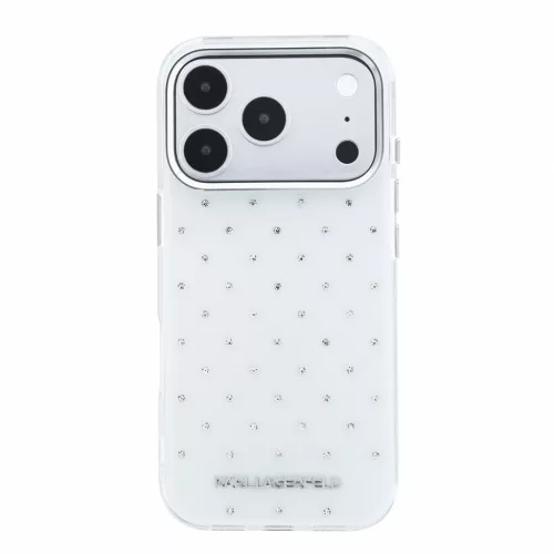 Karl Lagerfeld Iml Rhinestones Allover MagSafe tok, iPhone 18 Pro - fehér