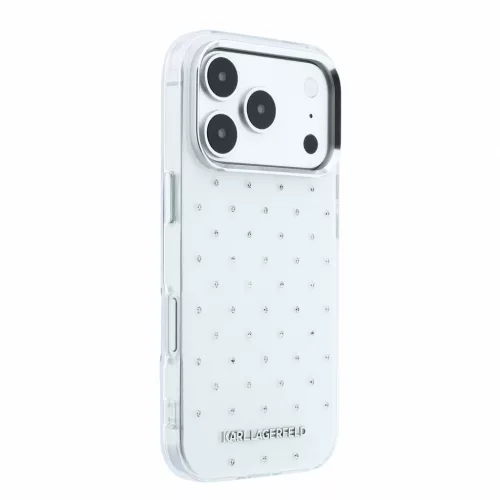 Karl Lagerfeld Iml Rhinestones Allover MagSafe tok, iPhone 18 Pro - fehér