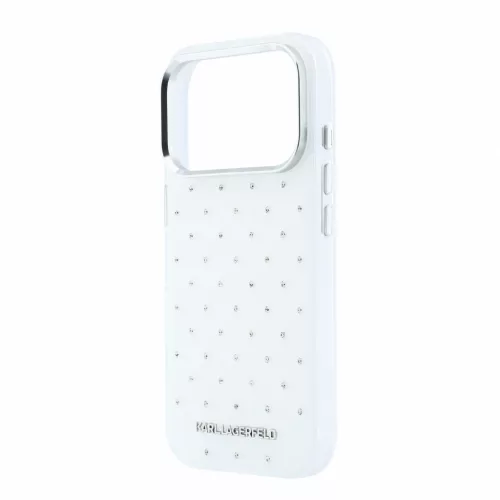 Karl Lagerfeld Iml Rhinestones Allover MagSafe tok, iPhone 18 Pro Max - fehér