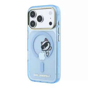   Karl Lagerfeld IML Choupette Peekaboo MagSafe tok, Apple iPhone 18 Pro - kék