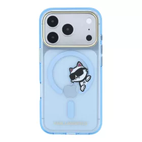   Karl Lagerfeld IML Choupette Peekaboo MagSafe tok, Apple iPhone 18 Pro Max - kék