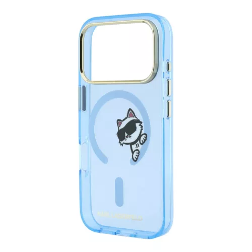 Karl Lagerfeld IML Choupette Peekaboo MagSafe tok, Apple iPhone 18 Pro Max - kék