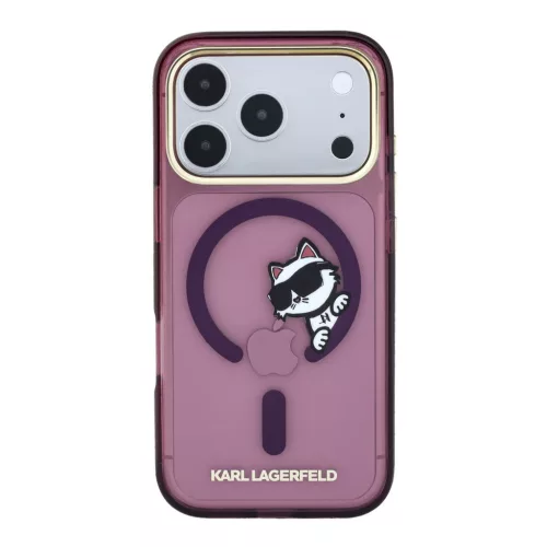 Karl Lagerfeld IML Choupette Peekaboo MagSafe tok, Apple iPhone 18 Pro - Burgundy