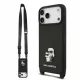 Karl Lagerfeld Saffiano Crossbody Popruh Karl And Choupette tok, iPhone 18 Pro - fekete
