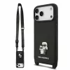 Karl Lagerfeld Saffiano Crossbody Popruh Karl And Choupette tok, iPhone 18 Pro Max - fekete