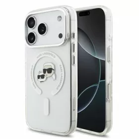   Karl Lagerfeld Iml K&Amp;Ch Heads Metal Frame MagSafe tok, iPhone 18 Pro - fehér