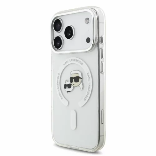 Karl Lagerfeld Iml K&Amp;Ch Heads Metal Frame MagSafe tok, iPhone 18 Pro - fehér