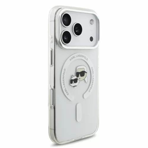 Karl Lagerfeld Iml K&Amp;Ch Heads Metal Frame MagSafe tok, iPhone 18 Pro - fehér