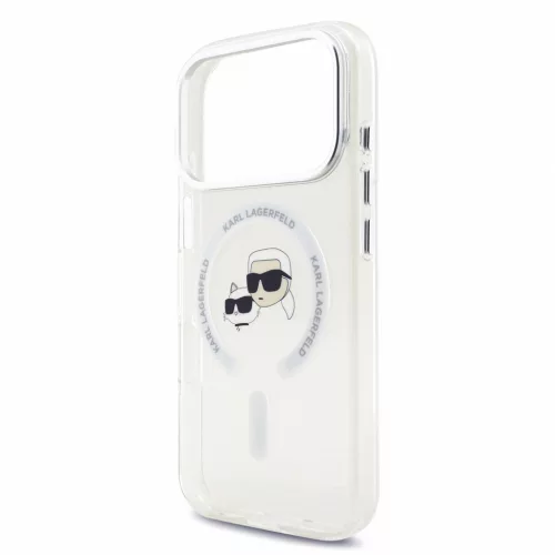 Karl Lagerfeld Iml K&Amp;Ch Heads Metal Frame MagSafe tok, iPhone 18 Pro - fehér
