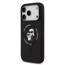   Karl Lagerfeld Liquid Silicone Karl And Choupette MagSafe tok, Apple iPhone 18 Pro - fekete