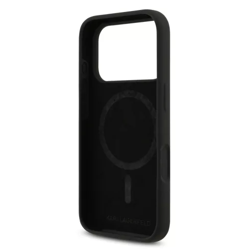 Karl Lagerfeld Liquid Silicone Karl And Choupette MagSafe tok, Apple iPhone 18 Pro - fekete