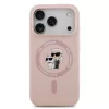 Karl Lagerfeld Liquid Silicone Karl And Choupette MagSafe tok, Apple iPhone 18 Pro - rózsaszín