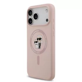   Karl Lagerfeld Liquid Silicone Karl And Choupette MagSafe tok, Apple iPhone 18 Pro Max - rózsaszín