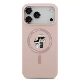   Karl Lagerfeld Liquid Silicone Karl And Choupette MagSafe tok, Apple iPhone 18 Pro Max - rózsaszín