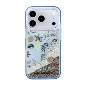   Karl Lagerfeld Liquid Glitter Beach tok, Apple iPhone 18 Pro - kék