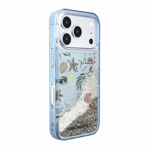 Karl Lagerfeld Liquid Glitter Beach tok, Apple iPhone 18 Pro Max - kék