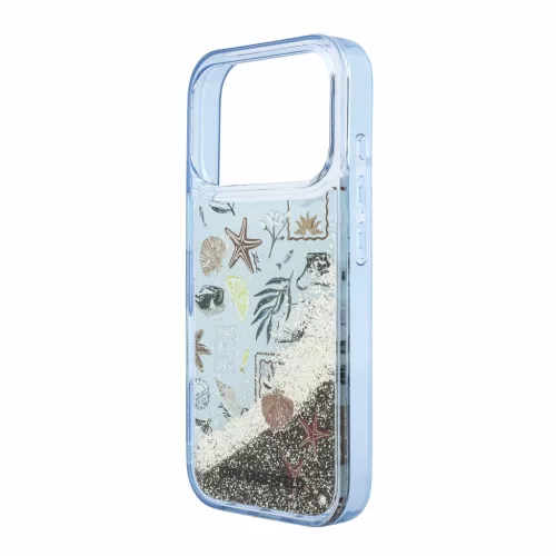 Karl Lagerfeld Liquid Glitter Beach tok, Apple iPhone 18 Pro Max - kék