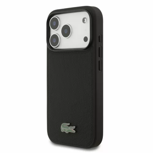 Lacoste PVC Iconic Petit Pique Metal Logo MagSafe tok, Apple iPhone 18 Pro - Black