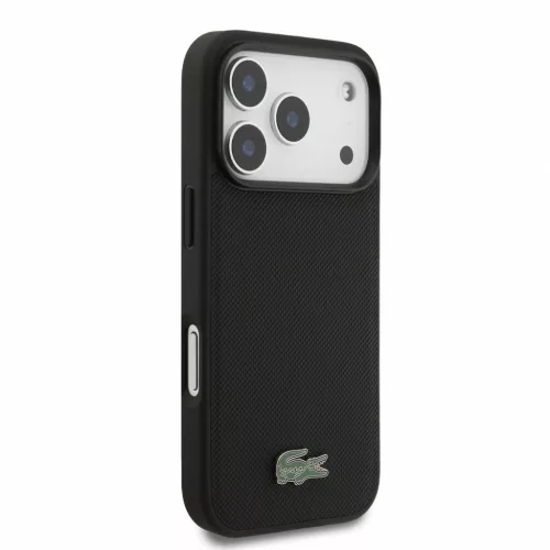 Lacoste PVC Iconic Petit Pique Metal Logo MagSafe tok, Apple iPhone 18 Pro - Black