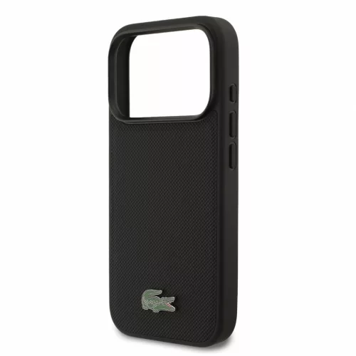 Lacoste PVC Iconic Petit Pique Metal Logo MagSafe tok, Apple iPhone 18 Pro - Black