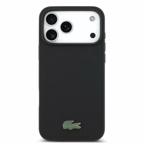 Lacoste PVC Iconic Petit Pique Metal Logo MagSafe tok, Apple iPhone 18 Pro Max - Black