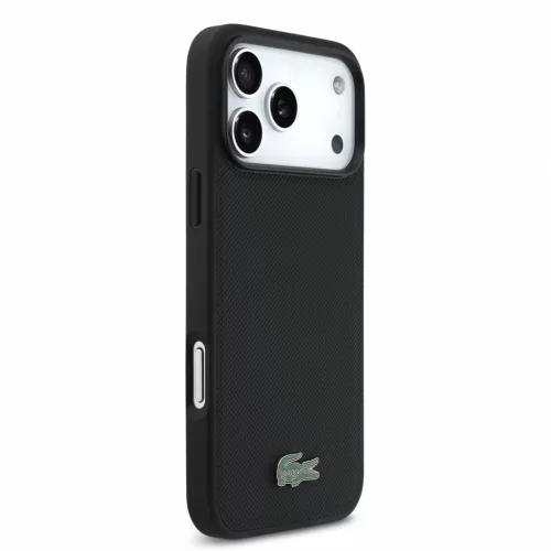 Lacoste PVC Iconic Petit Pique Metal Logo MagSafe tok, Apple iPhone 18 Pro Max - Black