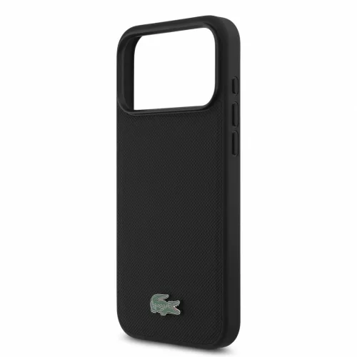 Lacoste PVC Iconic Petit Pique Metal Logo MagSafe tok, Apple iPhone 18 Pro Max - Black