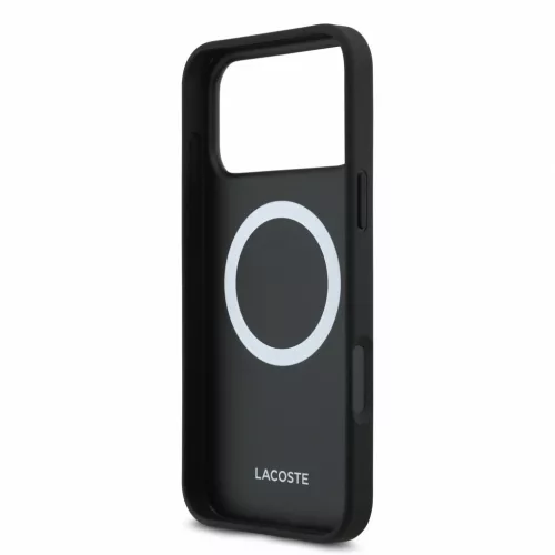 Lacoste PVC Iconic Petit Pique Metal Logo MagSafe tok, Apple iPhone 18 Pro Max - Black
