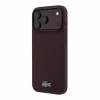 Lacoste PVC Iconic Petit Pique Metal Logo MagSafe tok, Apple iPhone 18 Pro - Burgundy