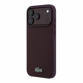   Lacoste PVC Iconic Petit Pique Metal Logo MagSafe tok, Apple iPhone 18 Pro Max - Burgundy