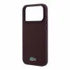 Lacoste PVC Iconic Petit Pique Metal Logo MagSafe tok, Apple iPhone 18 Pro Max - Burgundy