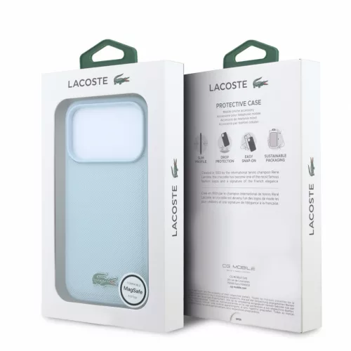 Lacoste PVC Iconic Petit Pique Metal Logo MagSafe tok, Apple iPhone 18 Pro - kék