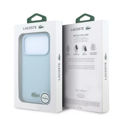 Lacoste PVC Iconic Petit Pique Metal Logo MagSafe tok, Apple iPhone 18 Pro Max - kék
