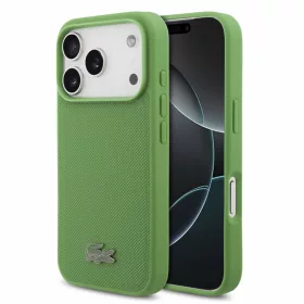   Lacoste PVC Iconic Petit Pique Metal Logo MagSafe tok, Apple iPhone 18 Pro - Estragon