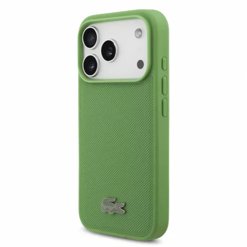 Lacoste PVC Iconic Petit Pique Metal Logo MagSafe tok, Apple iPhone 18 Pro - Estragon