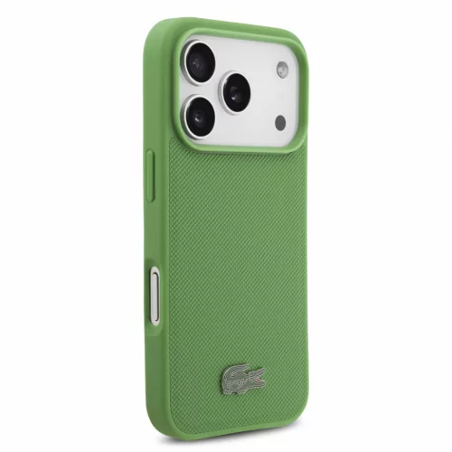 Lacoste PVC Iconic Petit Pique Metal Logo MagSafe tok, Apple iPhone 18 Pro - Estragon