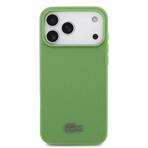 Lacoste PVC Iconic Petit Pique Metal Logo MagSafe tok, Apple iPhone 18 Pro Max - Estragon